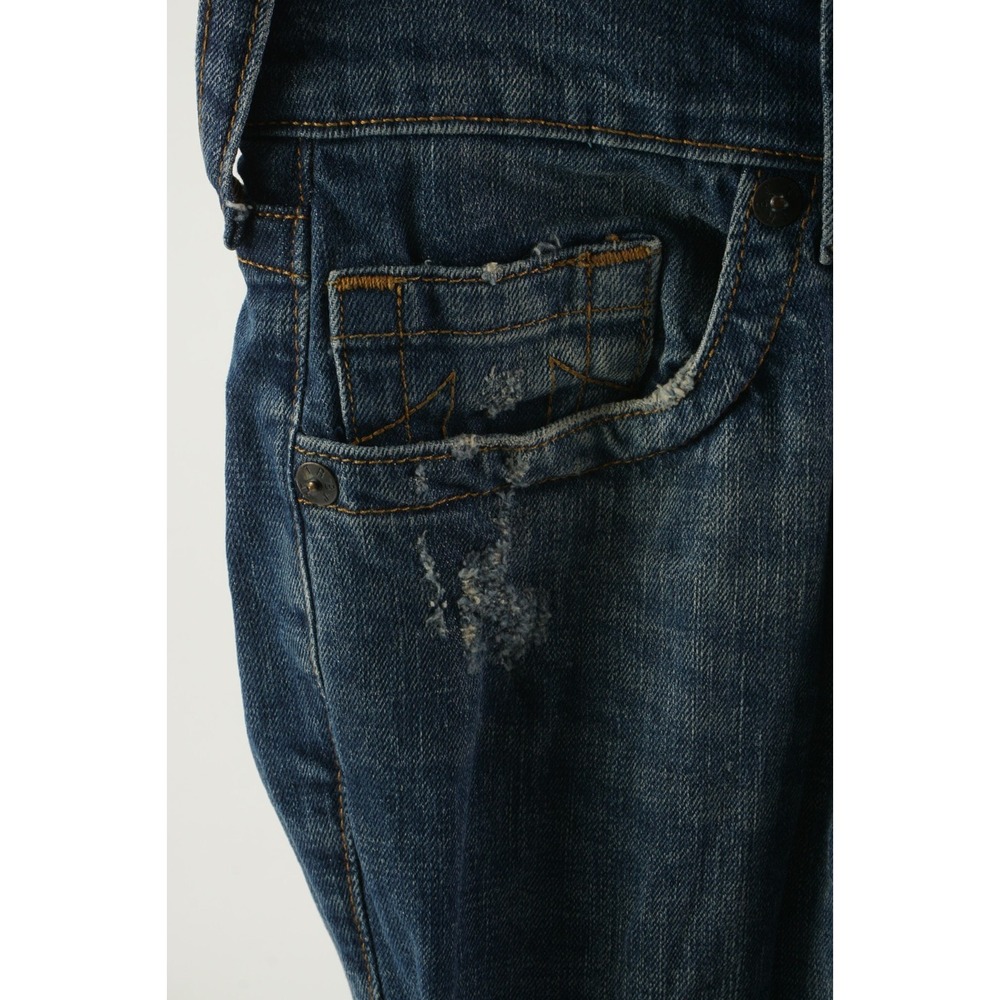 True Religion Rocco Relaxed Skinny Distressed Denim Men's 29 x 34 Blue Jeans - Picture 6 of 15